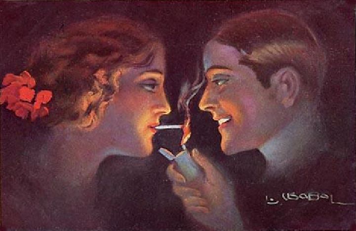 Smokers by Lotte Usabal, c.1900